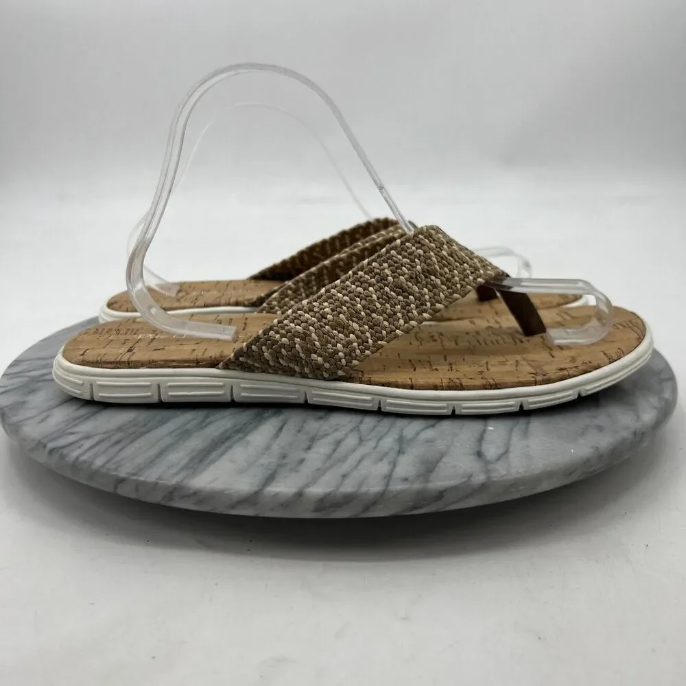 Pete Huntington Flip Flop Mens 10 Thong Sandals Woven Strap Cork Footbed New